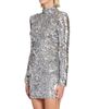 Balmain Women's Sequin Mock Turtleneck Minidress - 4