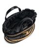 Balmain Women's Shuffle Mini Raffia & Leather Top Handle Bag - 4