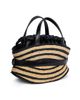 Balmain Women's Shuffle Mini Raffia & Leather Top Handle Bag - 5