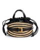 Balmain Women's Shuffle Mini Raffia & Leather Top Handle Bag - 6
