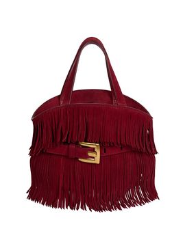 Balmain Women's Shuffle Suede Fringe Mini Bag