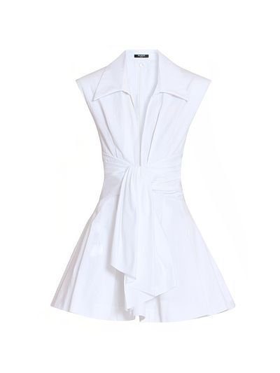 Balmain Women's Sleeveless Cotton Fit-&-Flare Minidress