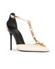 Balmain Women's Sync 95MM Chain-Link & Leather T-Strap Pumps - 2