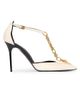 Balmain Women's Sync 95MM Chain-Link & Leather T-Strap Pumps - 6