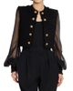 Balmain Women's Tweed Chiffon Sleeve Jacket - 3