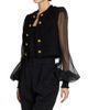 Balmain Women's Tweed Chiffon Sleeve Jacket - 4