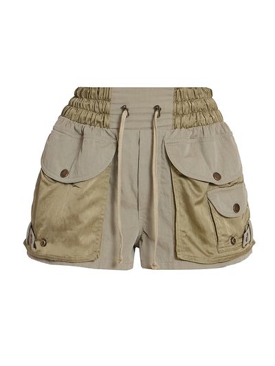 Balmain Women's Twill Cotton Cargo Shorts