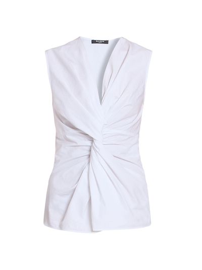 Balmain Women's Twist Cotton Sleeveless Top