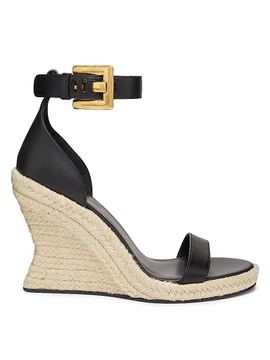 Balmain Women's XO Anthem 95MM Leather Espadrilles