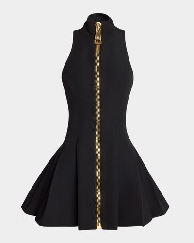 golden olive dress BALMAIN KIDS Ruffle-detail dress Black/Gold – MAISONDEFASHION.COM main image 0