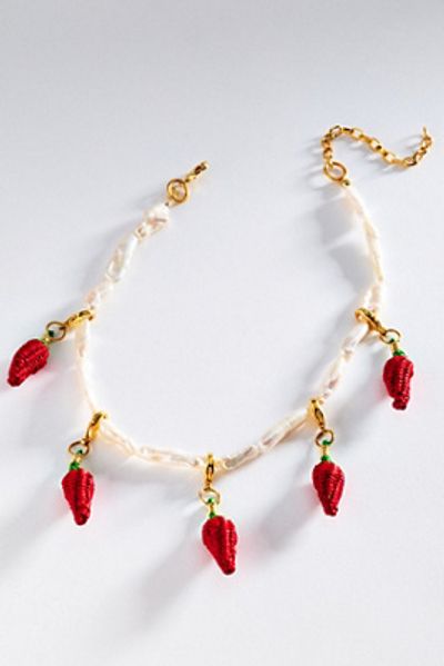 Bamboleira Spicy Chili Pearl Charm Necklace
