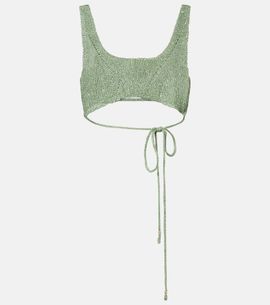 Bananhot Bananhot Alma sequined knitted crop top