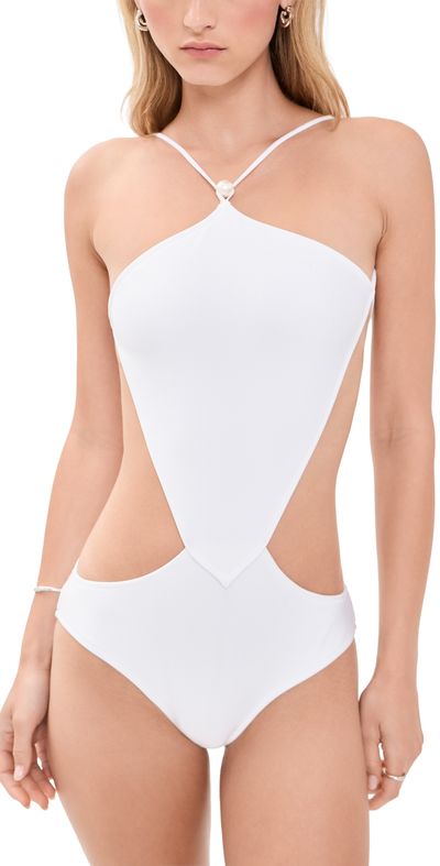 Bananhot Bananhot Clio Pearl One-Piece Swimsuit White