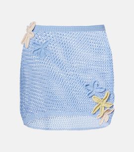 Bananhot Bananhot Cori open-knit lamÃ© miniskirt
