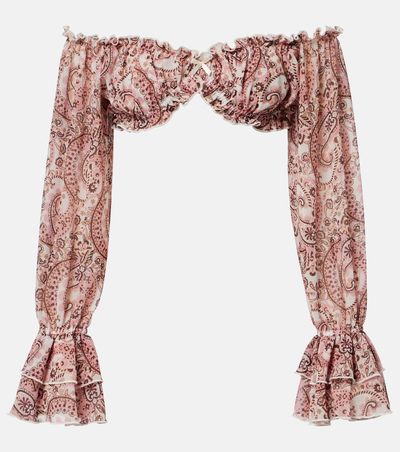 Bananhot Bananhot Elma off-shoulder paisley crop top