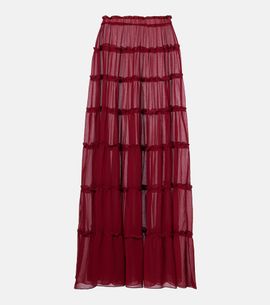 Bananhot Bananhot Elma tiered semi-sheer maxi skirt
