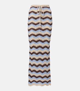 Bananhot Bananhot Helena open-knit cotton-blend maxi skirt