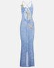 Bananhot Bananhot Hilsa open-knit lamé maxi dress - 1