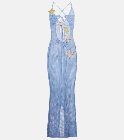 Bananhot Bananhot Hilsa open-knit lamé maxi dress