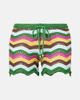 Bananhot Bananhot Kim striped crochet cotton-blend shorts - 1