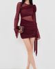 Bananhot Bananhot Marissa Mini Dress Burgundy - 5