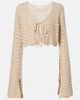 Bananhot Bananhot Miana open-knit cotton-blend crop top - 1