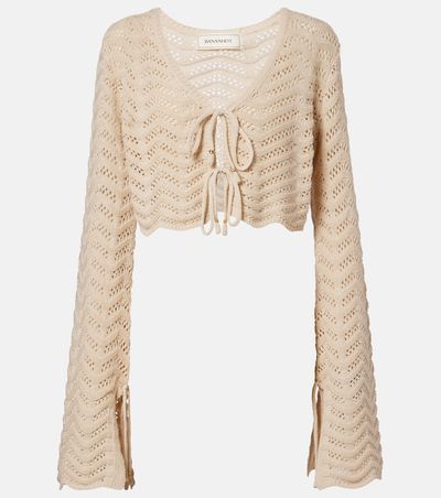 Bananhot Bananhot Miana open-knit cotton-blend crop top