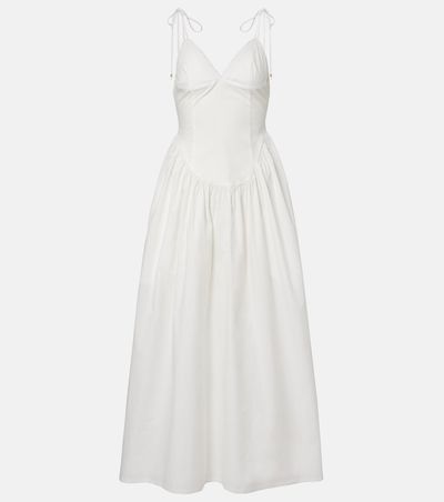Bananhot Bananhot Paloma lace-trimmed cotton poplin maxi dress