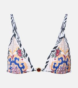 Bananhot Bananhot Pracy embellished printed bikini top