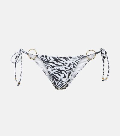 Bananhot Bananhot Ring-detail zebra-print bikini bottoms