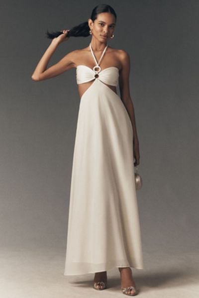 grey corner dressing table Black Cutout Halter Bandage Maxi Dress  Selene Dress