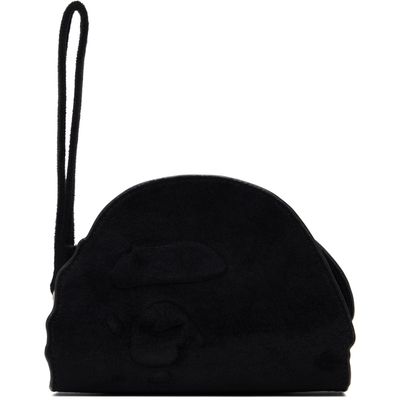 BAPE BAPE Black Ape Head Suede Pouch