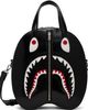 BAPE BAPE Black Shark Leather Shoulder Bag - 1