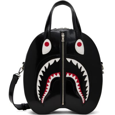 BAPE BAPE Black Shark Leather Shoulder Bag