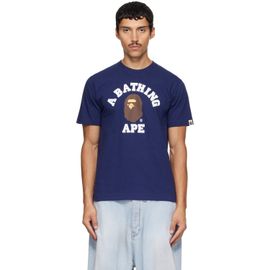 BAPE BAPE Navy College T-shirt