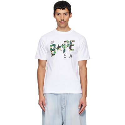BAPE BAPE White ABC Camo 'BAPE STA' T-shirt