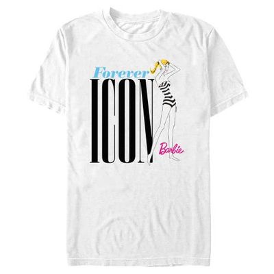 Barbie Barbie Men's Striped Swimsuit Forever Icon Short Sleeve Graphic T-Shirt
