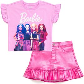 Barbie Barbie Sequin T-Shirt and Metallic Skirt Set