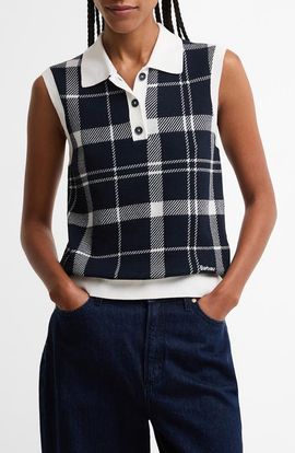 Barbour Barbour Allerdale Plaid Sleeveless Polo Sweater