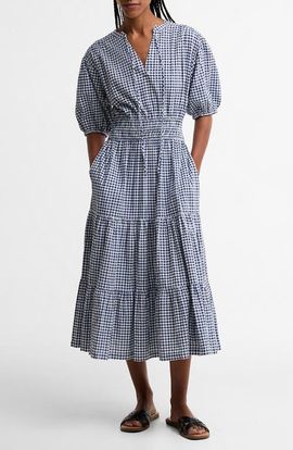 Barbour Barbour Ashwell Check Print Midi Dress