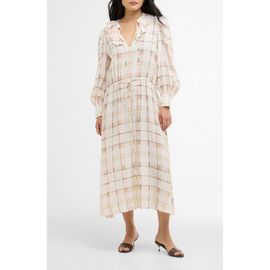 Barbour Barbour Asker Windowpane Plaid Long Sleeve Dress