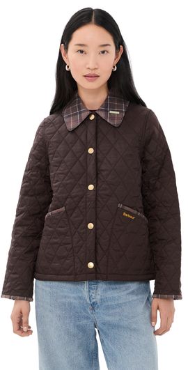 Barbour Barbour Barbour Icons Tartan Collar Cropped Liddesdale Quilted Jacket Rustic/Muted