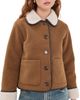 Barbour Barbour Barbour Penny Fleece Casual Jacket Tan/Ecru - 1