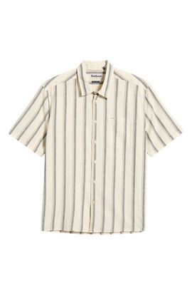 Barbour Barbour Barkend Stripe Summer Short Sleeve Cotton & Linen Button-Up Shirt