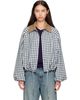 Barbour Barbour Blue & White Ovingham Gingham Casual Jacket - 1