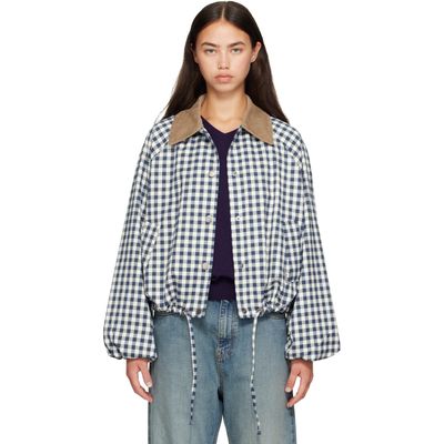 Barbour Barbour Blue & White Ovingham Gingham Casual Jacket