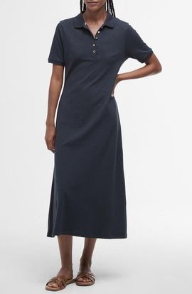 Barbour Barbour Celeste Stretch Cotton Piqué Polo Midi Dress