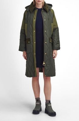 Barbour Barbour Cookston Quilted Coat with Removable Hood