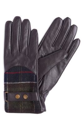 Barbour Barbour Dee Tartan Leather Gloves