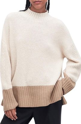 Barbour Barbour Elsa Cotton & Wool Blend Funnel Neck Sweater